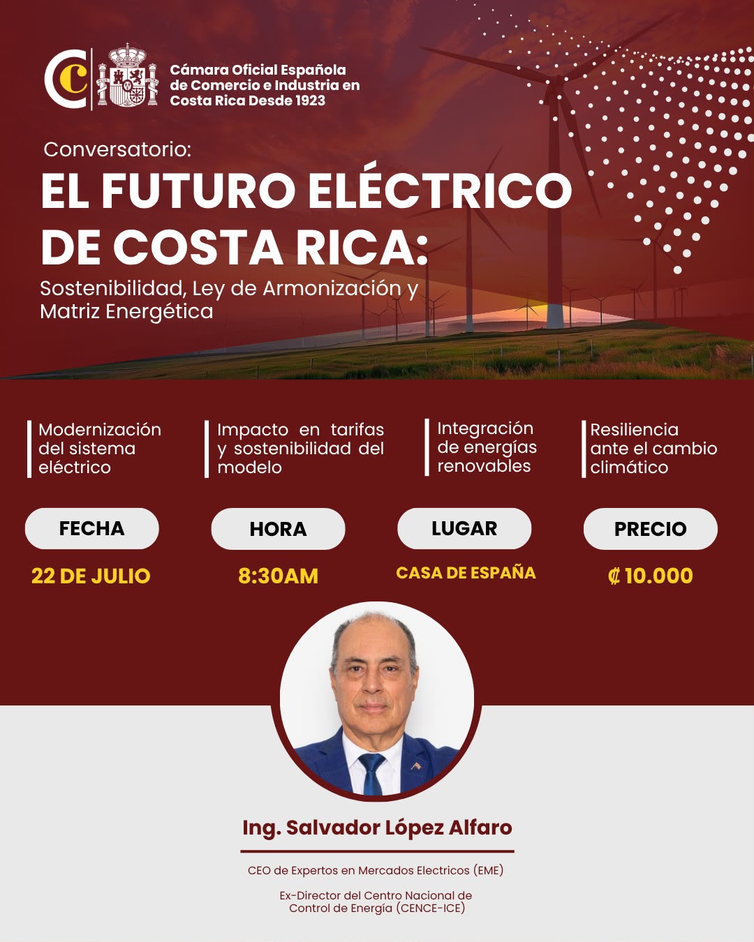 Conversatorio El Futuro Eléctrico de Costa Rica - CAMACOES - 22 de julio